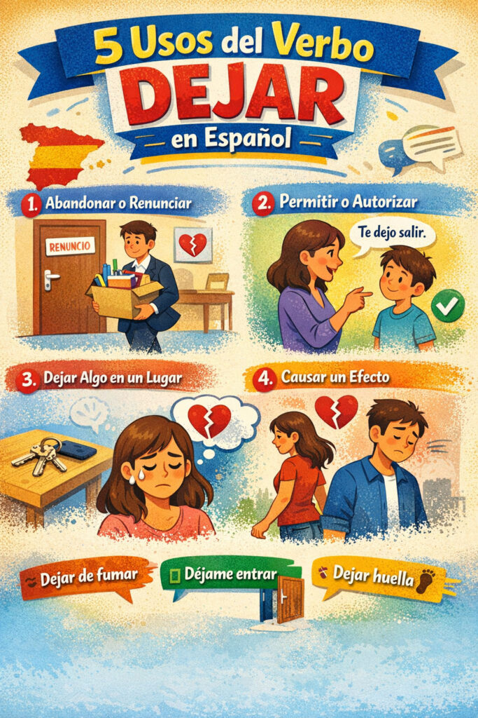 5 usos del verbo dejar en español